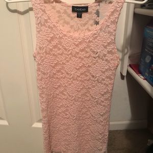 Bebe sheer lace fitted tank
